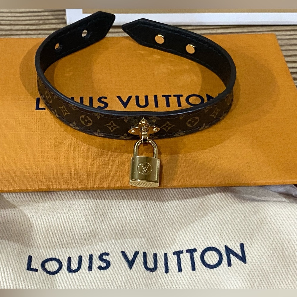 Louis Vuitton Lock Bracelet Monogram Leather